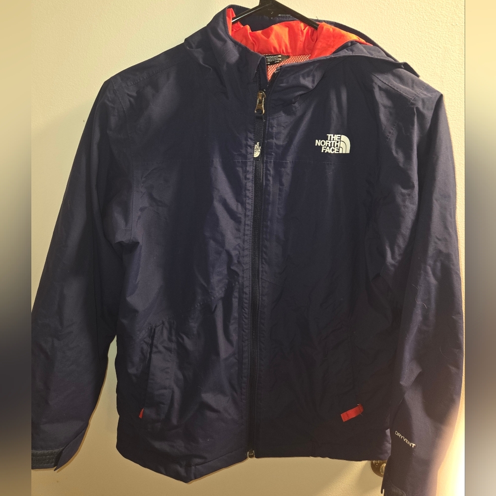 The North Face Navy Jacket with Orange Lining